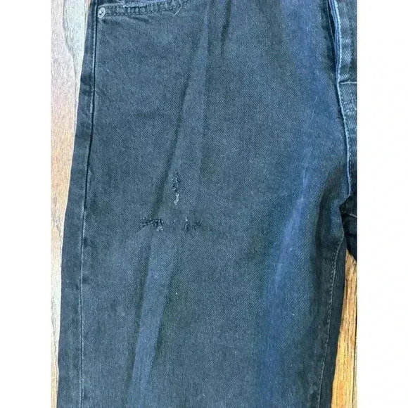 Free People Black washed Jeans Womens 27 High Rise Ripped Straight Leg - Picture 2 of 13